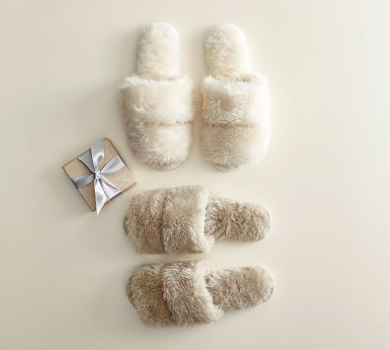 Faux Shearling Slippers Pottery Barn