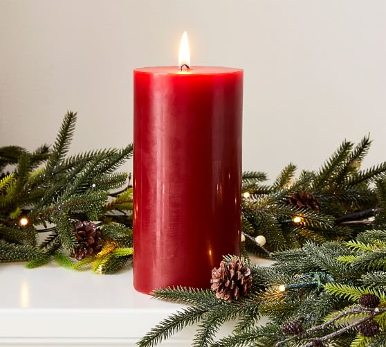 Unscented Wax Pillar Candle - Red | Pottery Barn