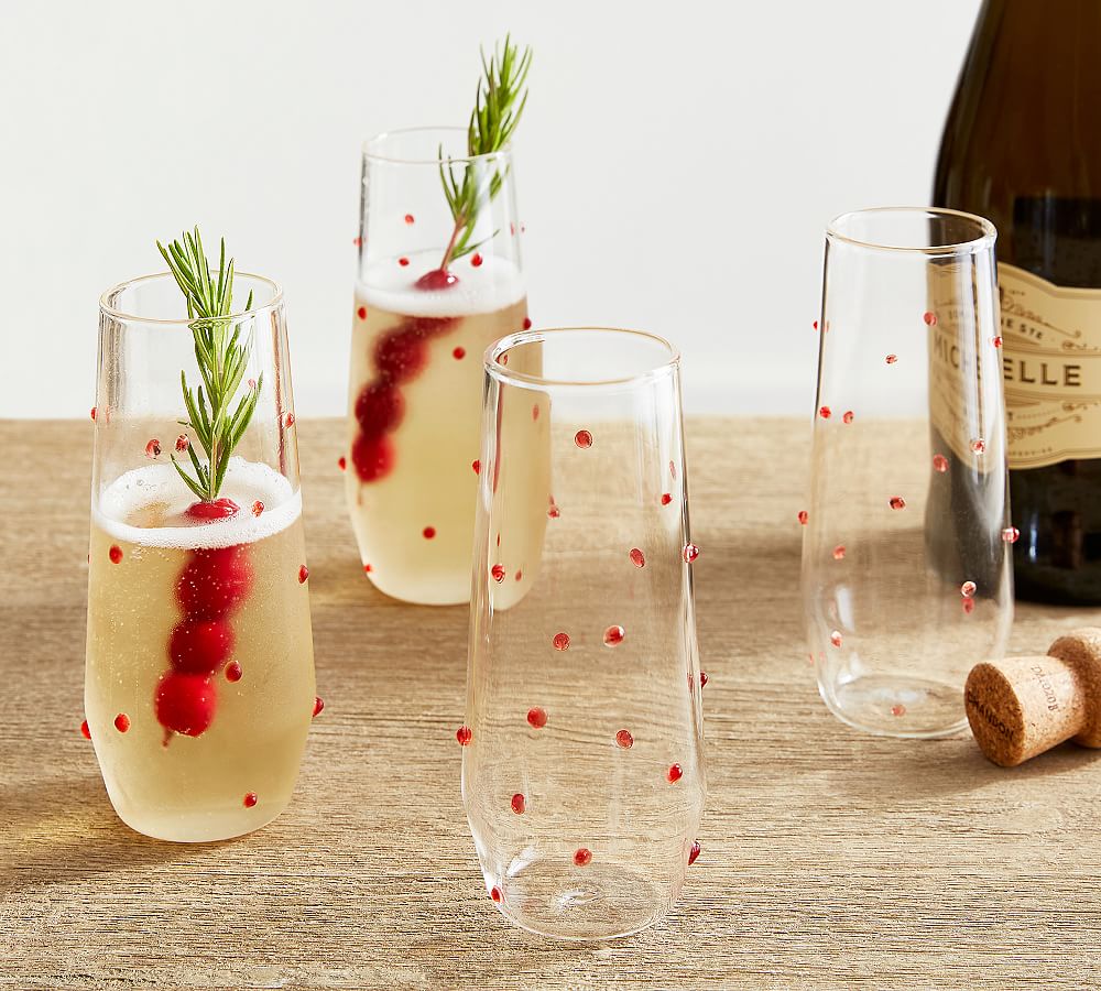 stemless christmas champagne glasses