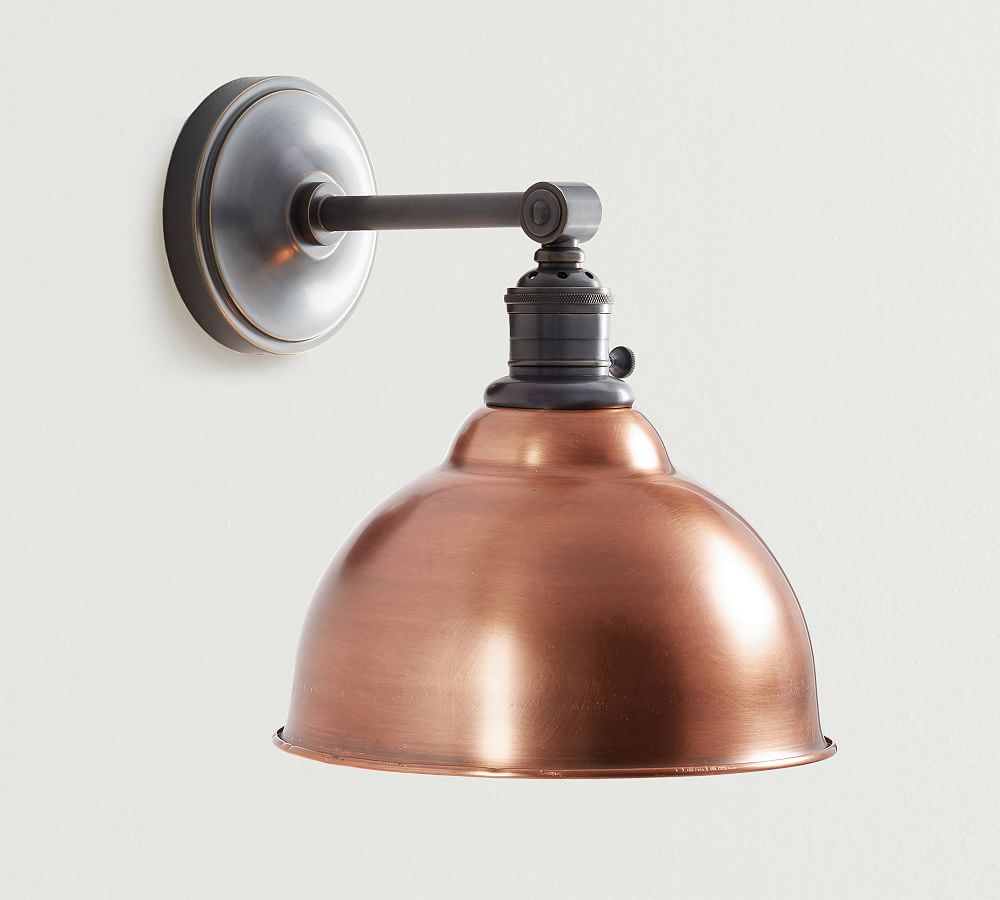 Metal Bell Straight Arm Sconce