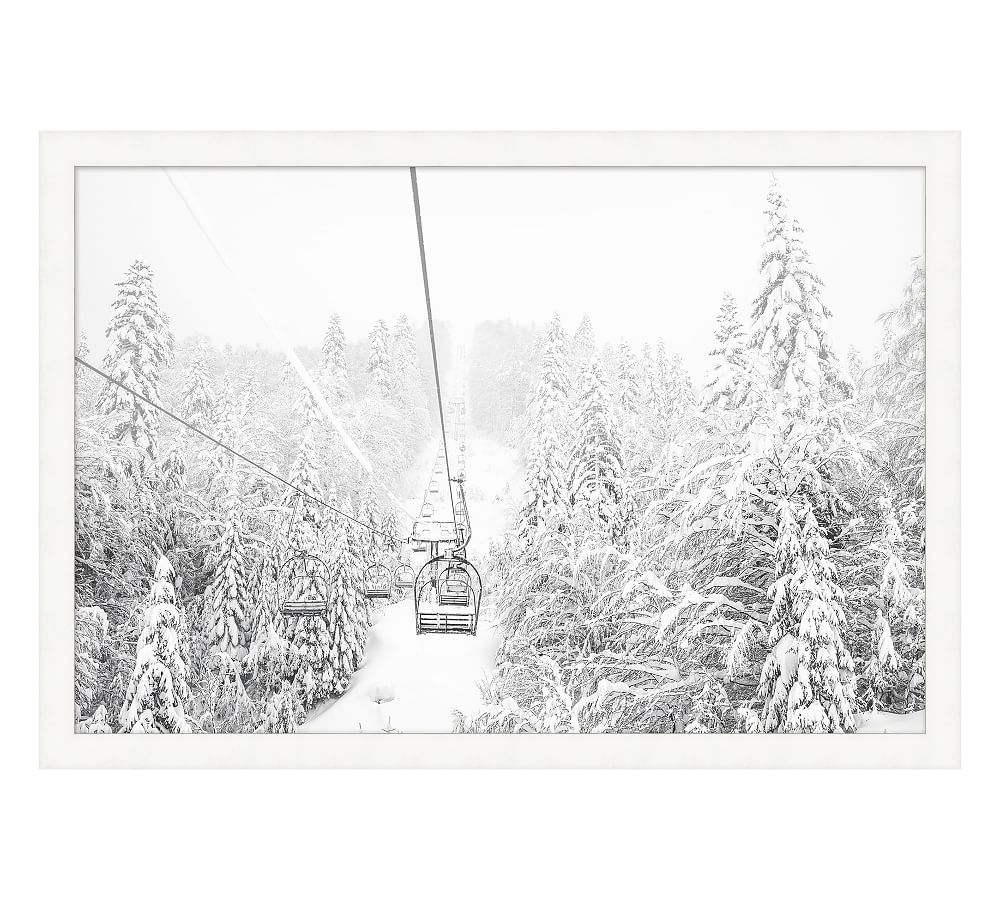 Ascending Ski Lift Framed Print