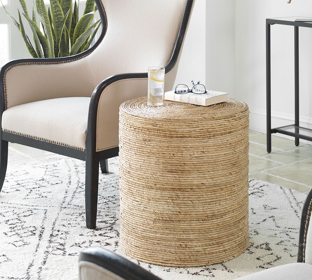Noah Round Woven Accent Table