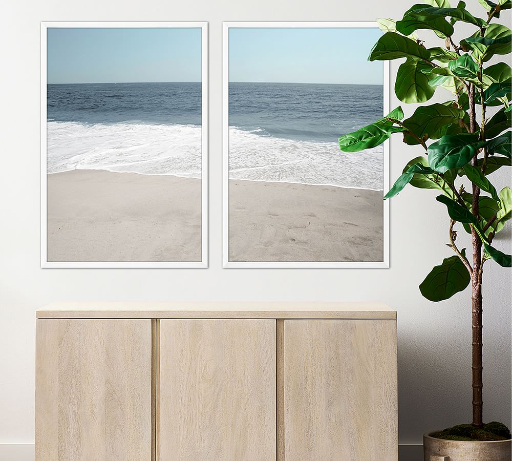 Extra Large wall art white diptych set tree trunks oversized