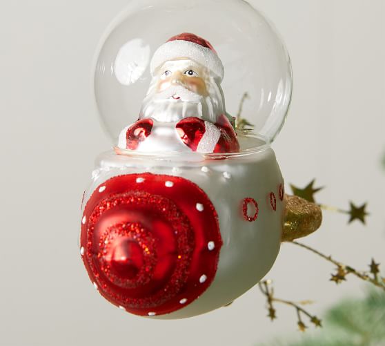 Mercury Glass Santa Ornaments | Pottery Barn