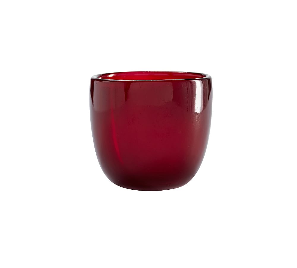 Modern Glass Votive Candle Holder Red Pottery Barn   Modern Glass Votive Candle Holder Red L 