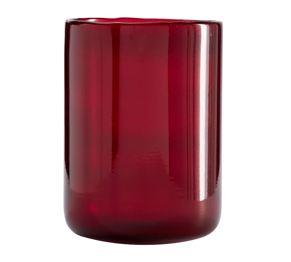 Modern Glass Votive Candle Holder Red Pottery Barn   Modern Glass Votive Candle Holder Red L 