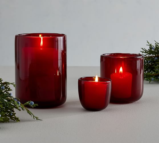 Modern Glass Votive Candle Holder Red Pottery Barn
