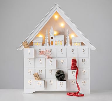 Light Up LED Wooden House Advent Calendar | Pottery Barn