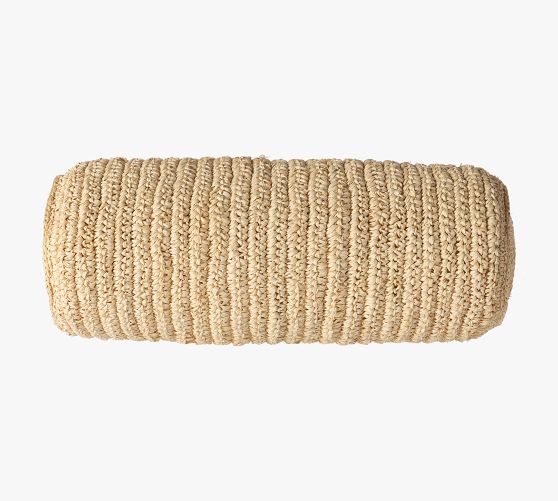 Klara Palm Leaf Round Lumbar Pillow Pottery Barn