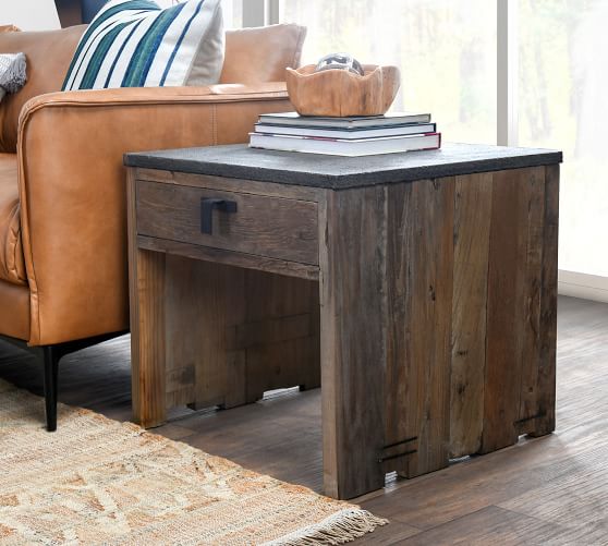 Dorian Square Reclaimed Wood End Table Pottery Barn