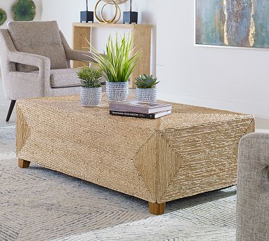 Noah Rectangular Woven Coffee Table | Pottery Barn