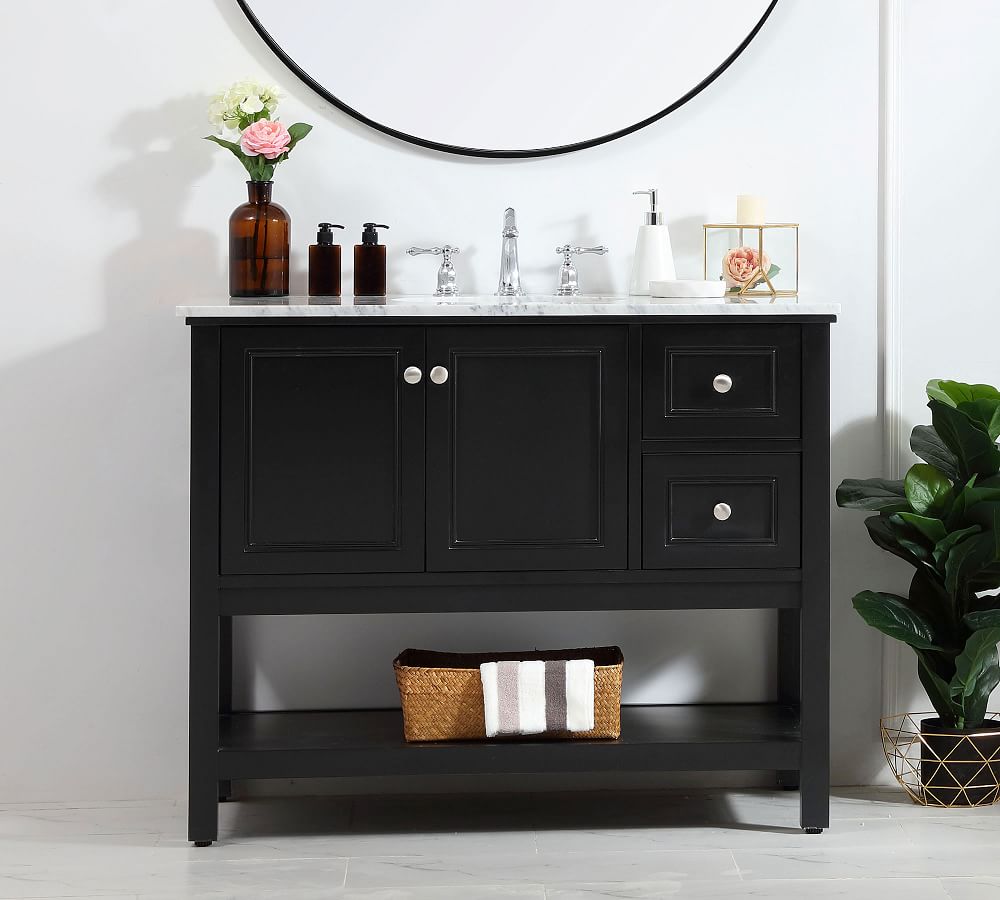 Taryn 42" Asymmetric Single Sink Vanity with Doors Pottery Barn
