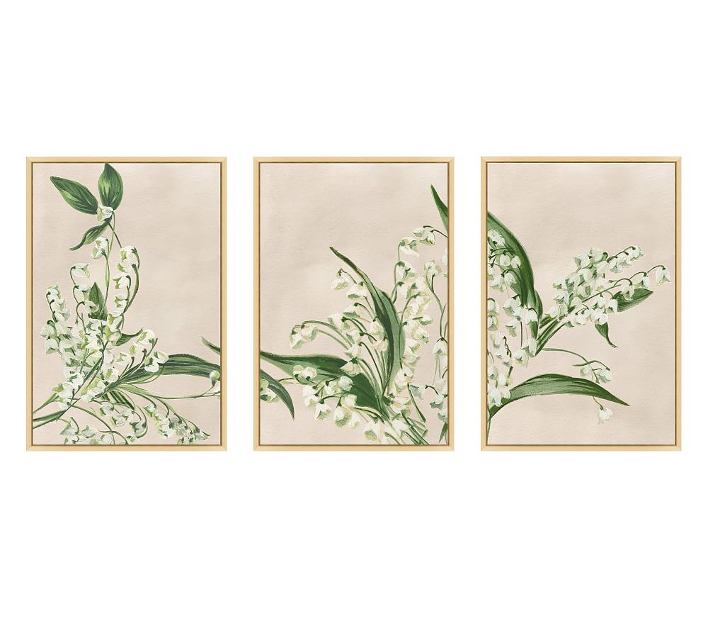 Three Framed Wall Art with Customized image of a floral garden