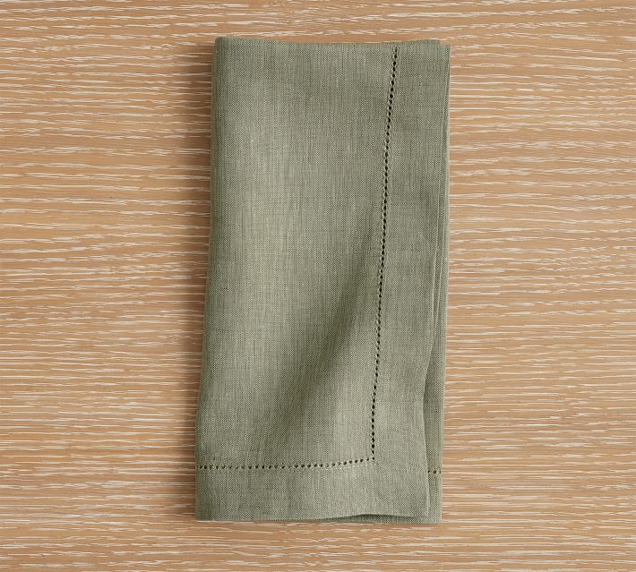 Linen Cloth Napkins in Moss Olive Green