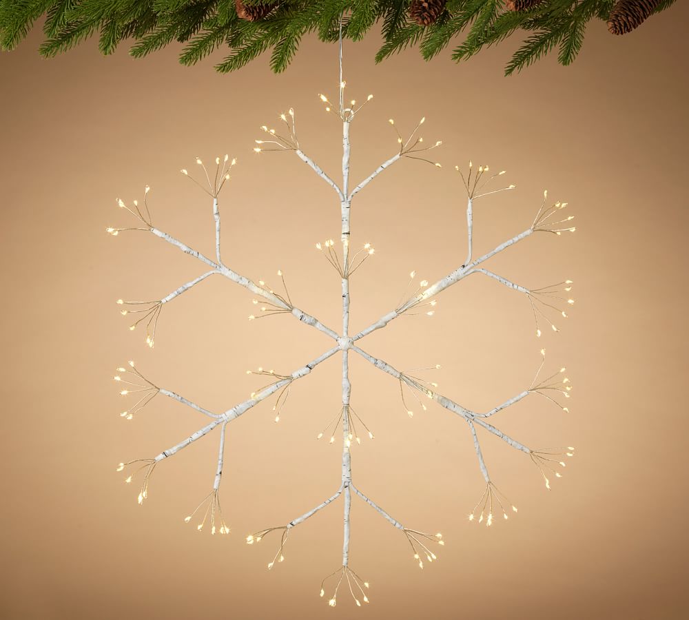 LED Lit Warm White Snowflakes