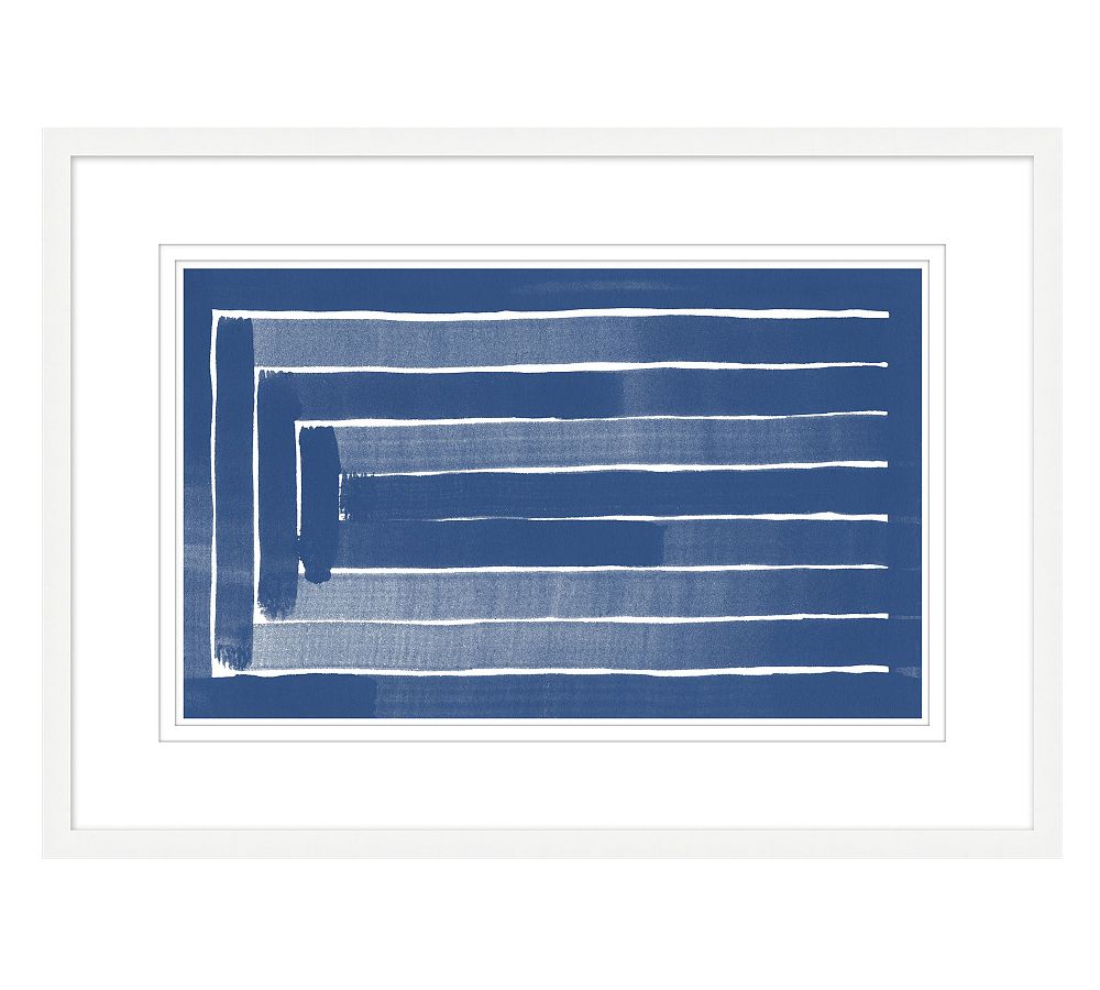 Linear Blue Paper Prints