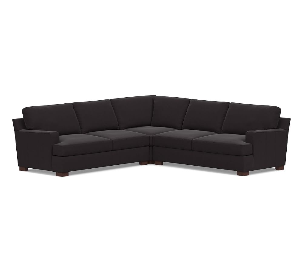 Townsend Square Arm Leather 3-Piece L-Sectional