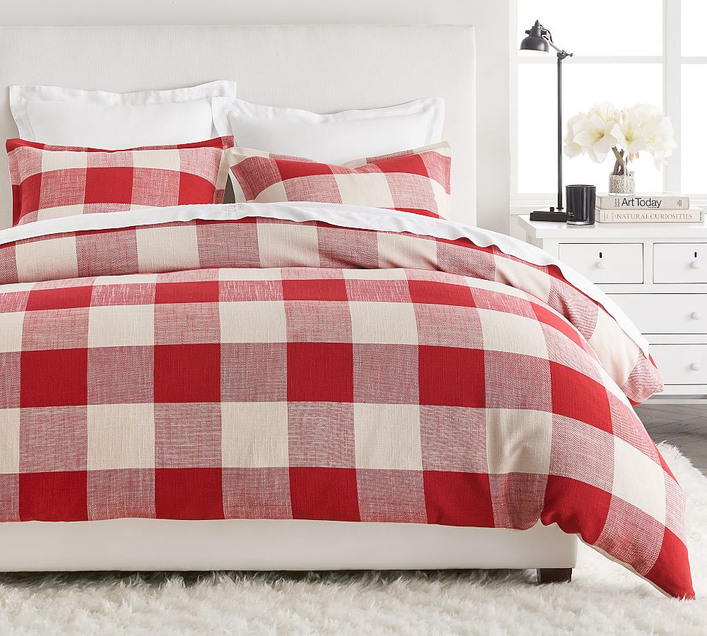 Charcoal Bryce Buffalo Check Patterned Duvet Cover & Sham