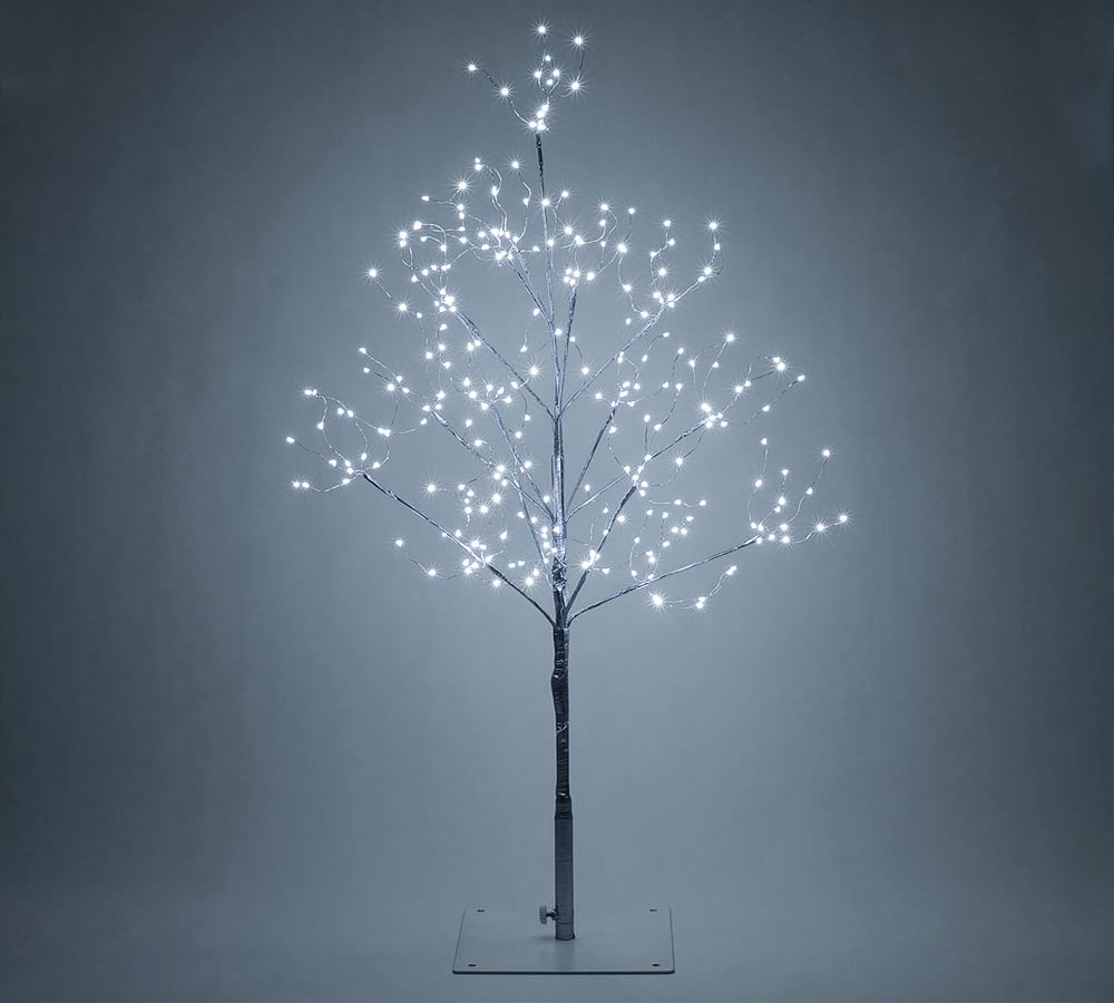 Silver Sparkle Fairy Light Trees with LED Lights