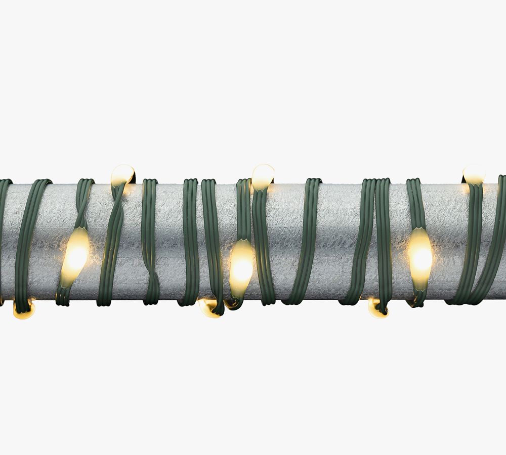 Ribbon Wrap Connectable Warm White String Lights On Green Wire
