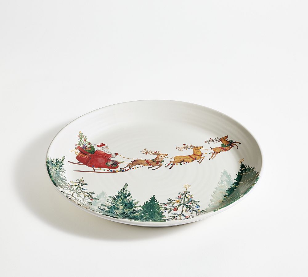 Christmas in the Country Stoneware Round Platter