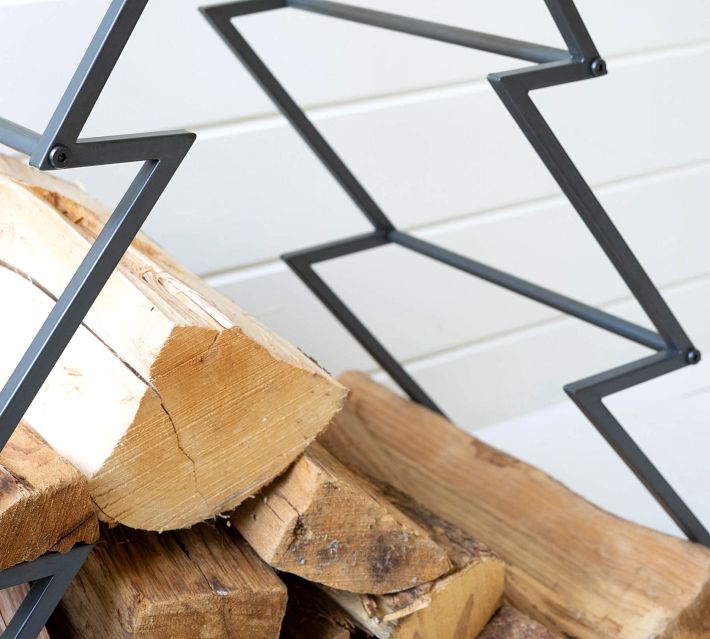 Iron Christmas Tree Firewood Holder | Pottery Barn