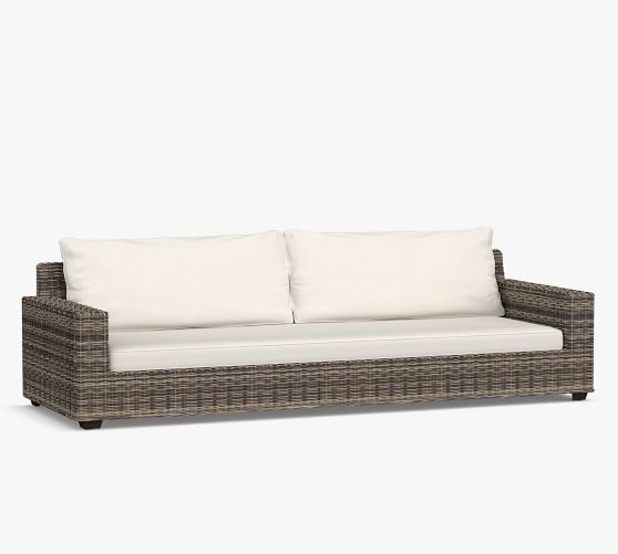 Torrey Wicker Square Arm Grand Outdoor Sofa | Pottery Barn