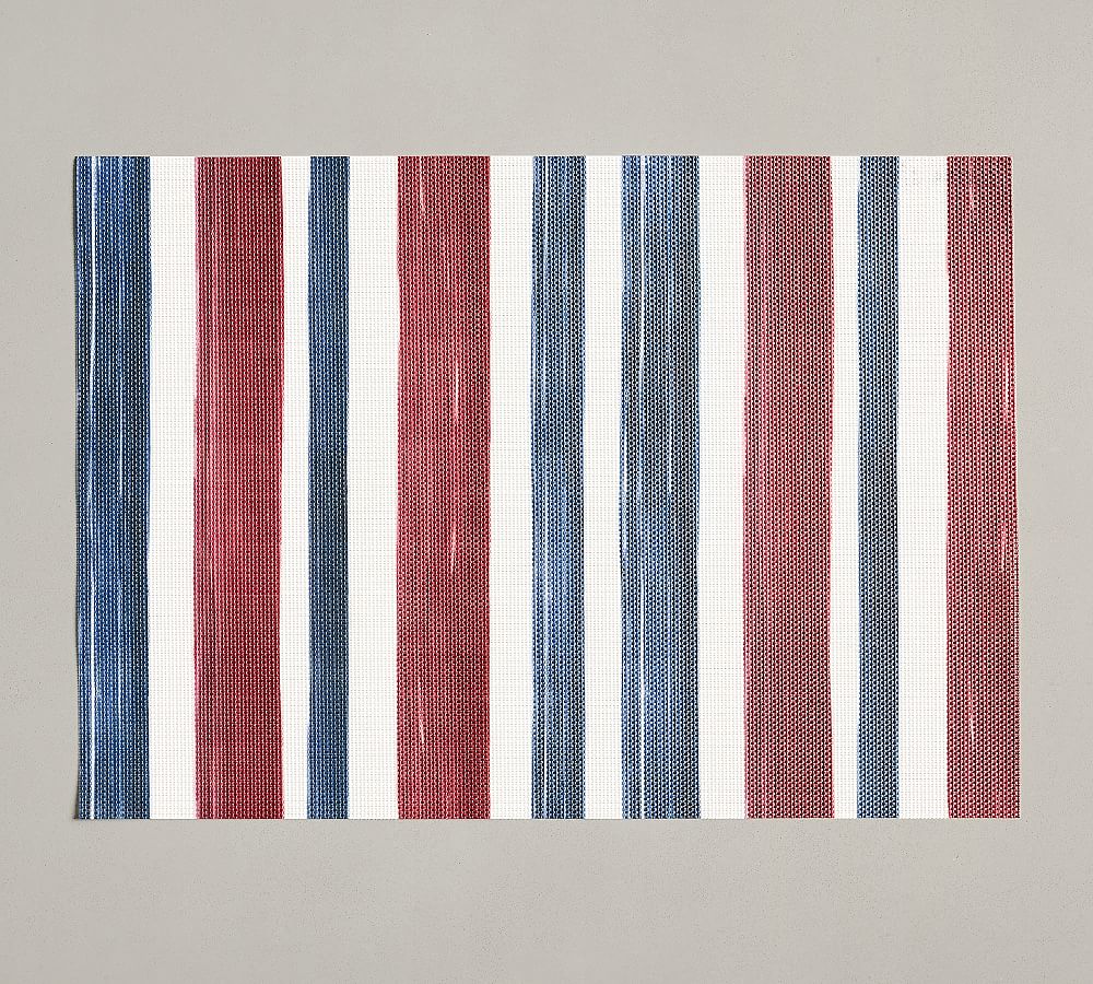 Watercolor Americana Striped Easy Care Placemats Set of 4 Pottery Barn