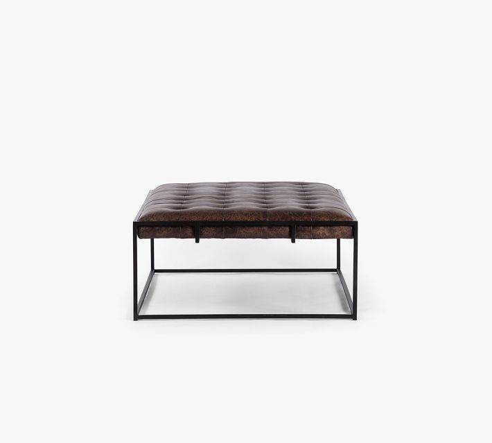 Leather coffee store table rectangle