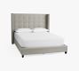 Elliot Upholstered Tufted Shelter Bed | Pottery Barn