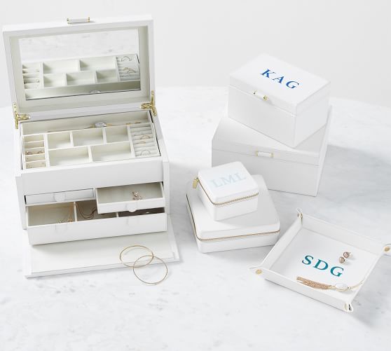 Quinn Leather Jewelry Box Shadow Printed Pottery Barn