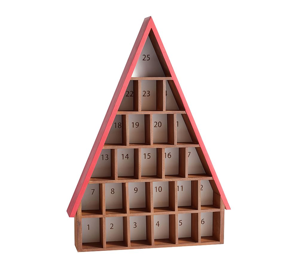 Rustic Wooden House Advent Calendar Pottery Barn