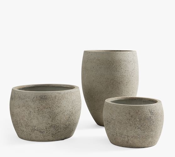 Sedona Handcrafted Stone Outdoor Planters | Pottery Barn