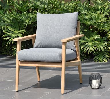Valley Teak Patio Set With Cushions | Pottery Barn