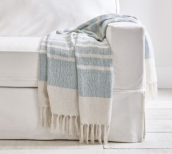 Avah EcoFriendly Striped Outdoor Throw Blanket Pottery Barn