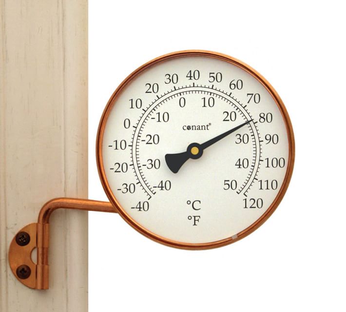 Dial Thermometer with Bronze Patina - H.N. Williams