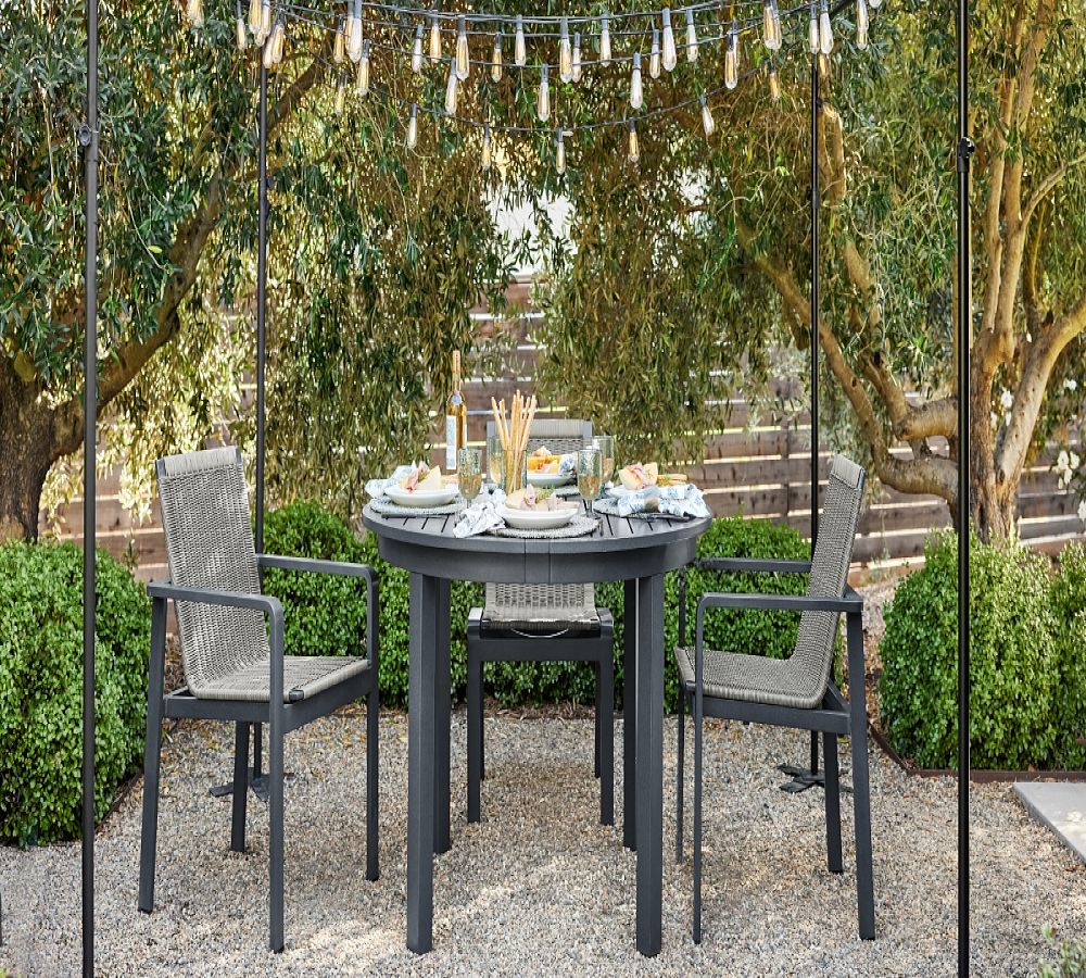 Pottery Barn Indio Metal Round Extending Outdoor Dining Table | The ...