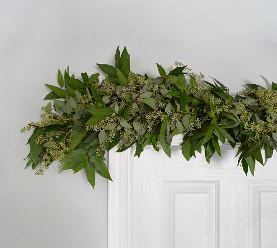 Fresh Bay Leaf & Seeded Eucalyptus Garland Pottery Barn