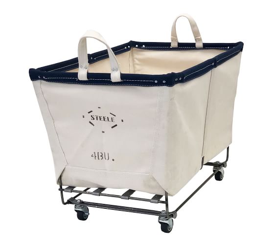 Extra Large Rectangle Canvas Laundry Basket with Wheels | Pottery Barn