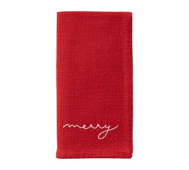 Merry Embroidered Cotton Napkins Set Of 4 M 