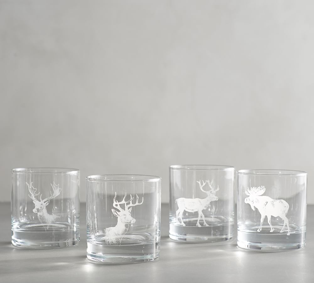 Stag Double Old Fashioned Glasses Set of 4 Pottery Barn