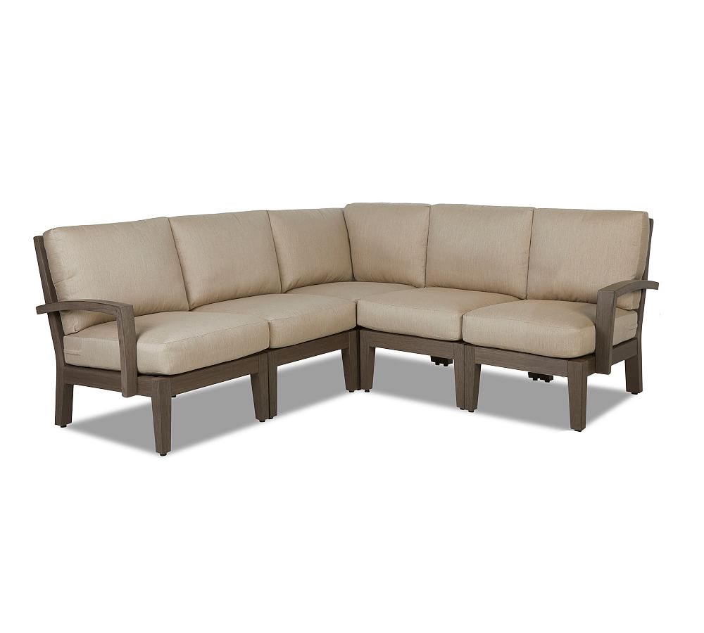 Elba Faux Teak Outdoor Sectional Set | Pottery Barn