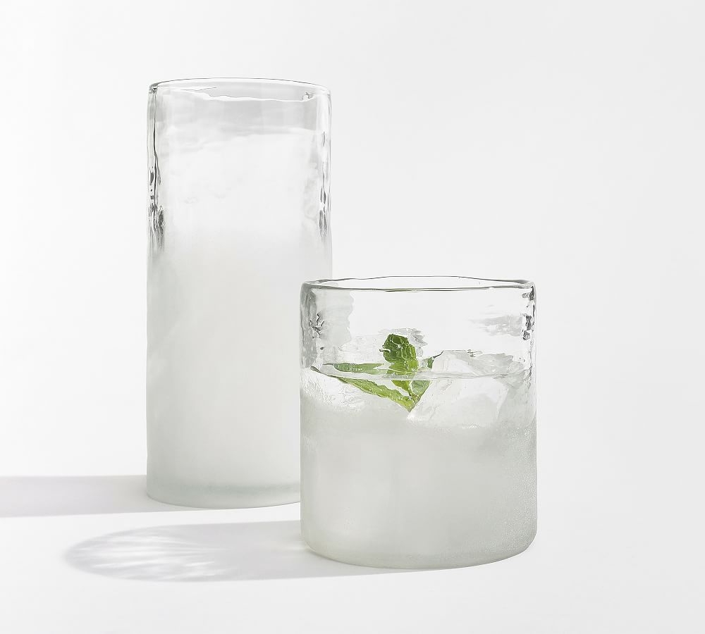 Frosted Handcrafted Drinking Glasses Pottery Barn