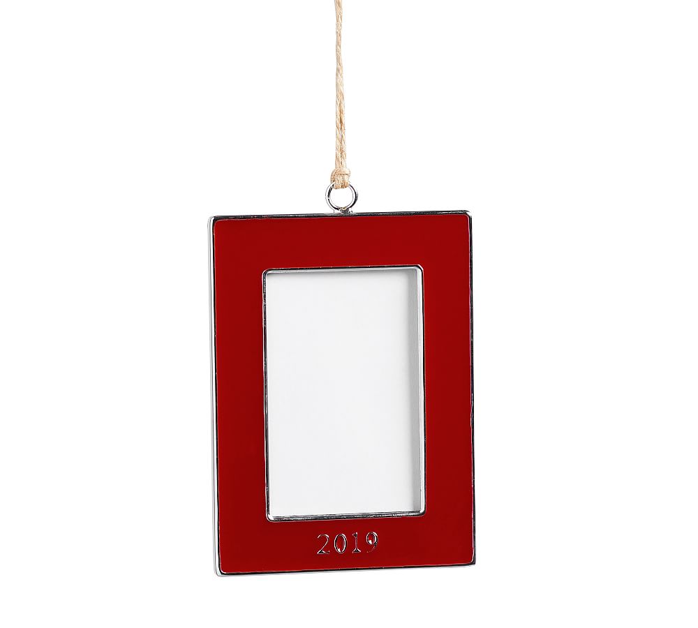 2019 Enamel Frame Ornaments Red Pottery Barn