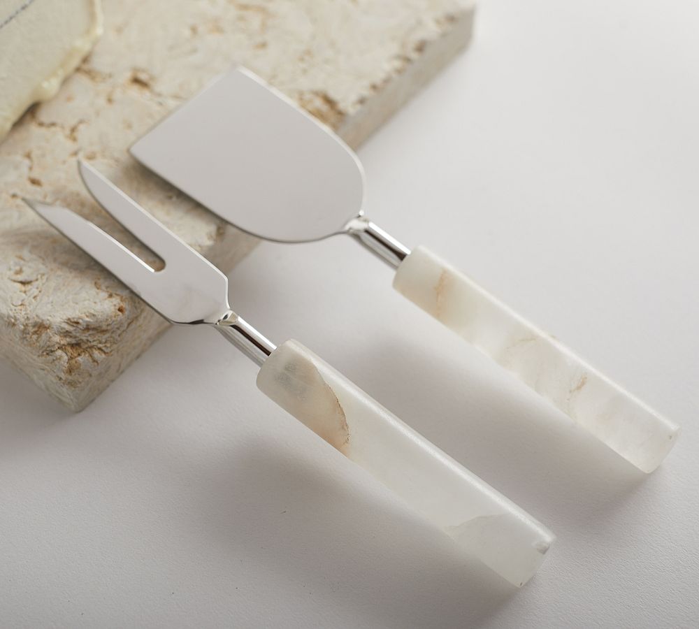 Cheese Knife Set (Hammered Square) - Handmade Hammered Stainless Steel