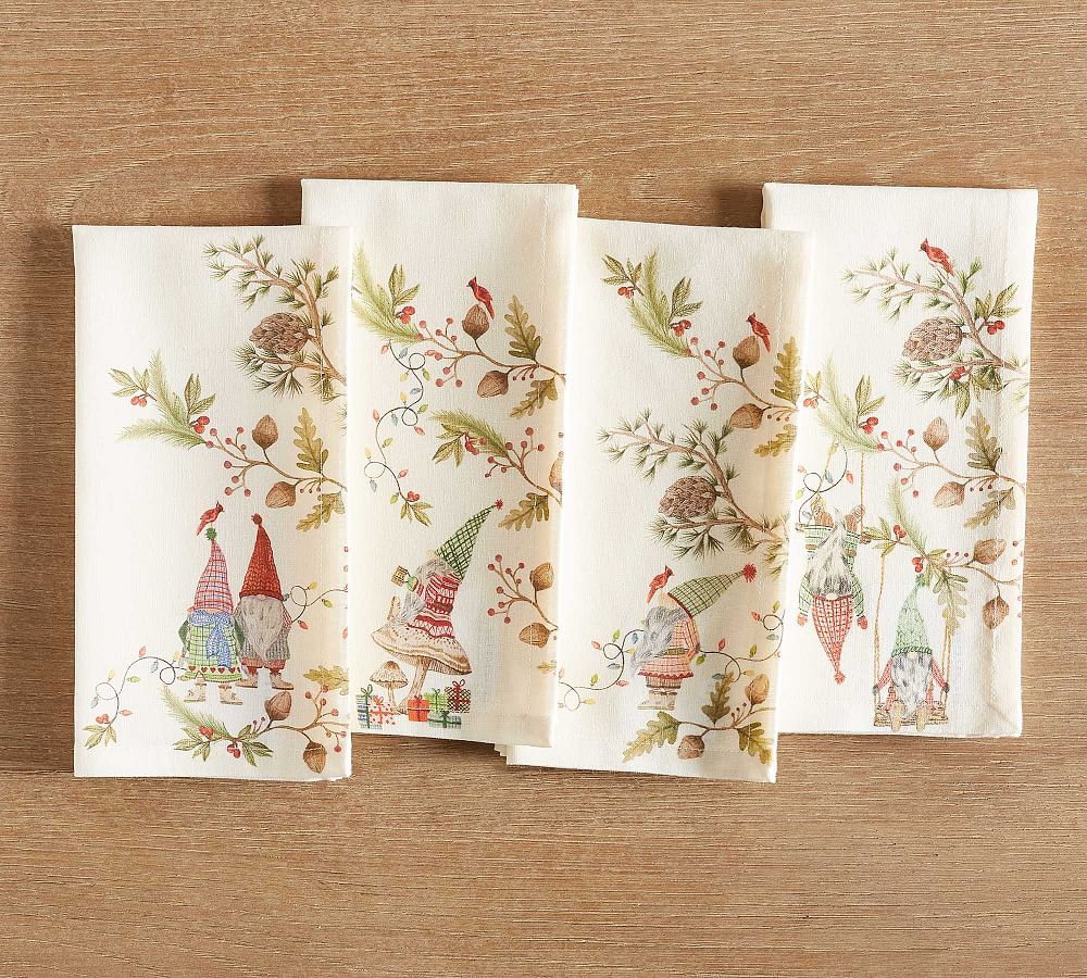Forest Gnome Linen/Cotton Napkins - Set of 4