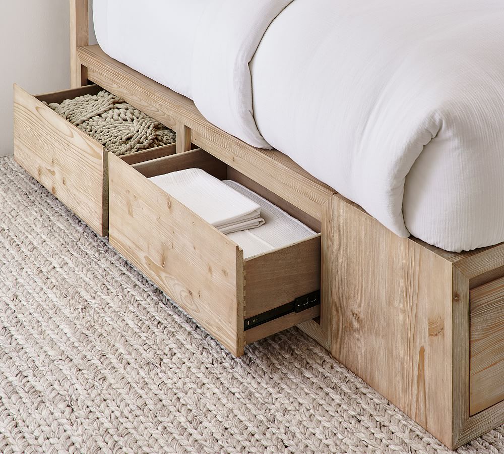 Pottery barn queen bed deals with storage