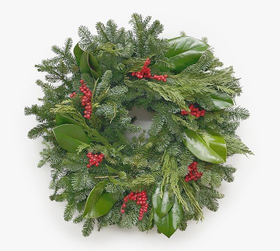 Fresh Christmas Memories Wreath Pottery Barn