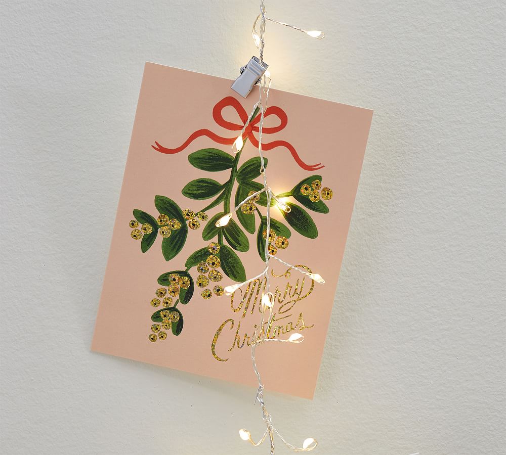 Curtain String Lights Christmas Card Holder
