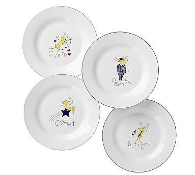 Pottery barn reindeer outlet plates